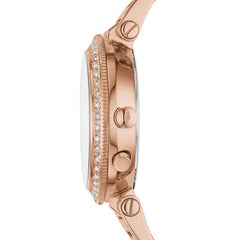jam-Es3851-Fossil Urban Traveler Silver Rose Gold-tone Watch-Balilene