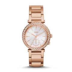 jam-Es3851-Fossil Urban Traveler Silver Rose Gold-tone Watch-Balilene