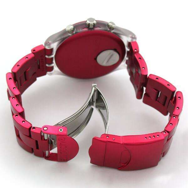 jam-Svck4050ag-Swatch Full Blooded Raspberry Unisex Watch-Balilene