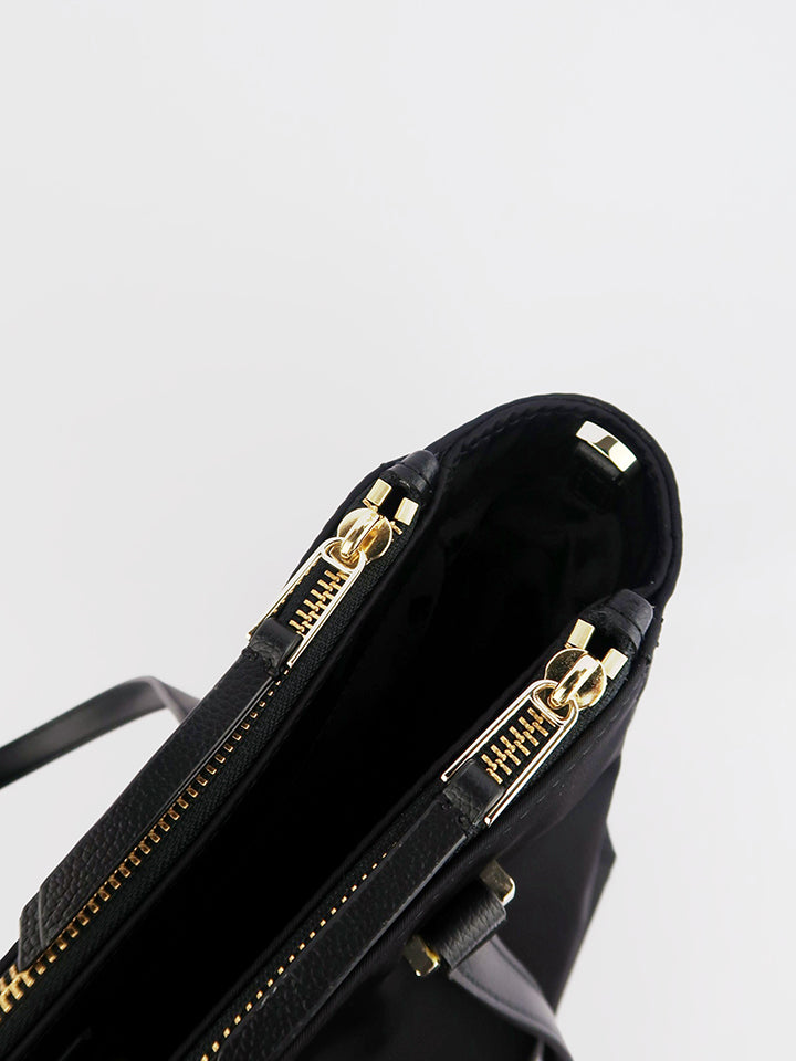 kate spade wkru5918 medium satchel dawn black nylon shoulder bag balilene atas