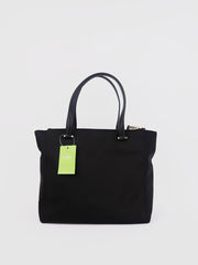 kate spade wkru5918 medium satchel dawn black nylon shoulder bag balilene belakang