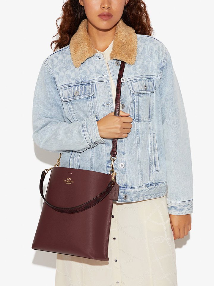 on-model-Coach-Mollie-Bucket-Bag-Wine-Multi