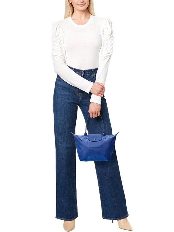 Longchamp L2605598234 Le Pliage Neo Medium Nylon Shoulder Tote In Blue