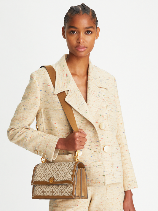 on-model-Tory-Burch-T-Monogram-Small-Jacquard-Shoulder-Bag-Hazelnut-Brown