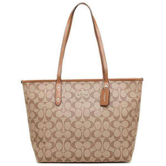 tas-F58292-Coach Signature City Zip Tote Khaki-Balilene