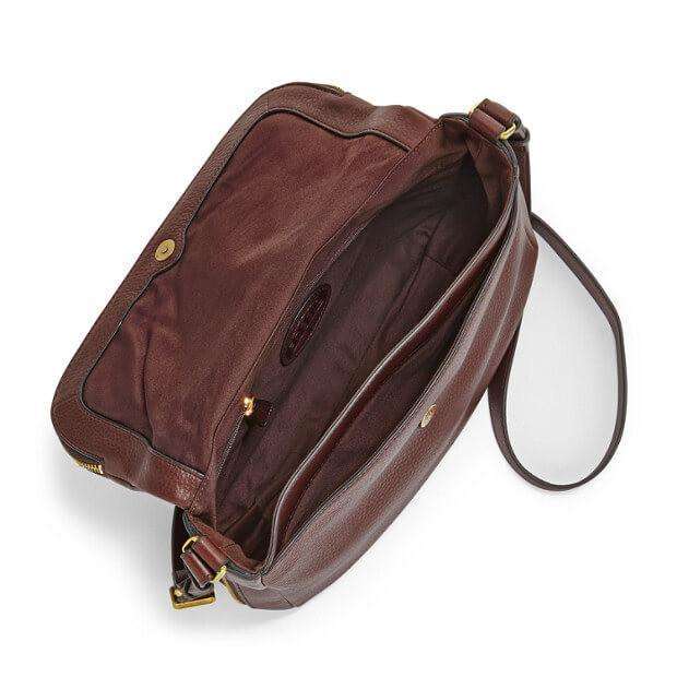 tas-ZB5875206-Fossil Preston Flap Espresso Leather Crossbody Handbag-Balilene