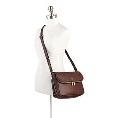 tas-ZB5875206-Fossil Preston Flap Espresso Leather Crossbody Handbag-Balilene