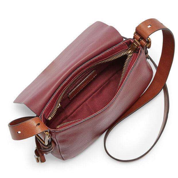 tas-ZB6759609-Fossil Harper Small Saddle Crossbody Wine Bag-Balilene