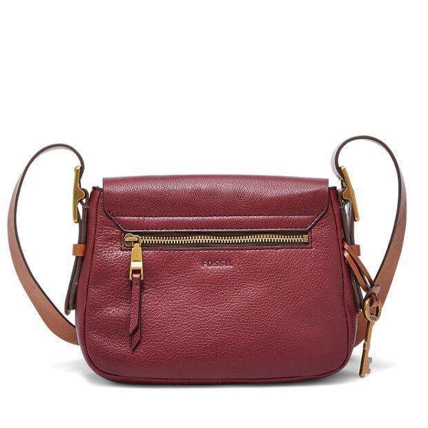 tas-ZB6759609-Fossil Harper Small Saddle Crossbody Wine Bag-Balilene
