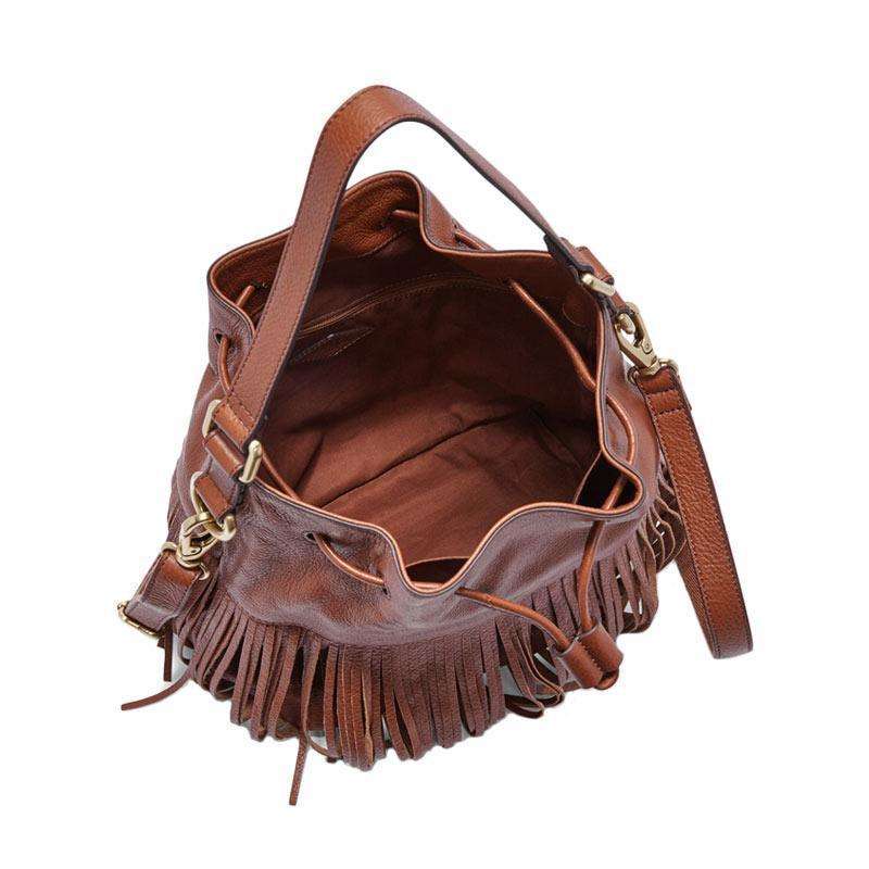 tas-ZB6791200-Fossil Jules Large Fringe Drawstring Satchel Bag Brown-Balilene