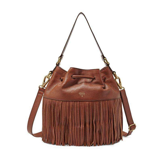 tas-ZB6791200-Fossil Jules Large Fringe Drawstring Satchel Bag Brown-Balilene
