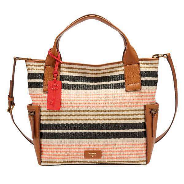 tas-Zb6793678-Fossil Emerson Fabric Satchel Large Pink Stripe-Balilene