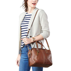 tas-Zb6847200-Fossil Emma Satchel Leather Brown-Balilene