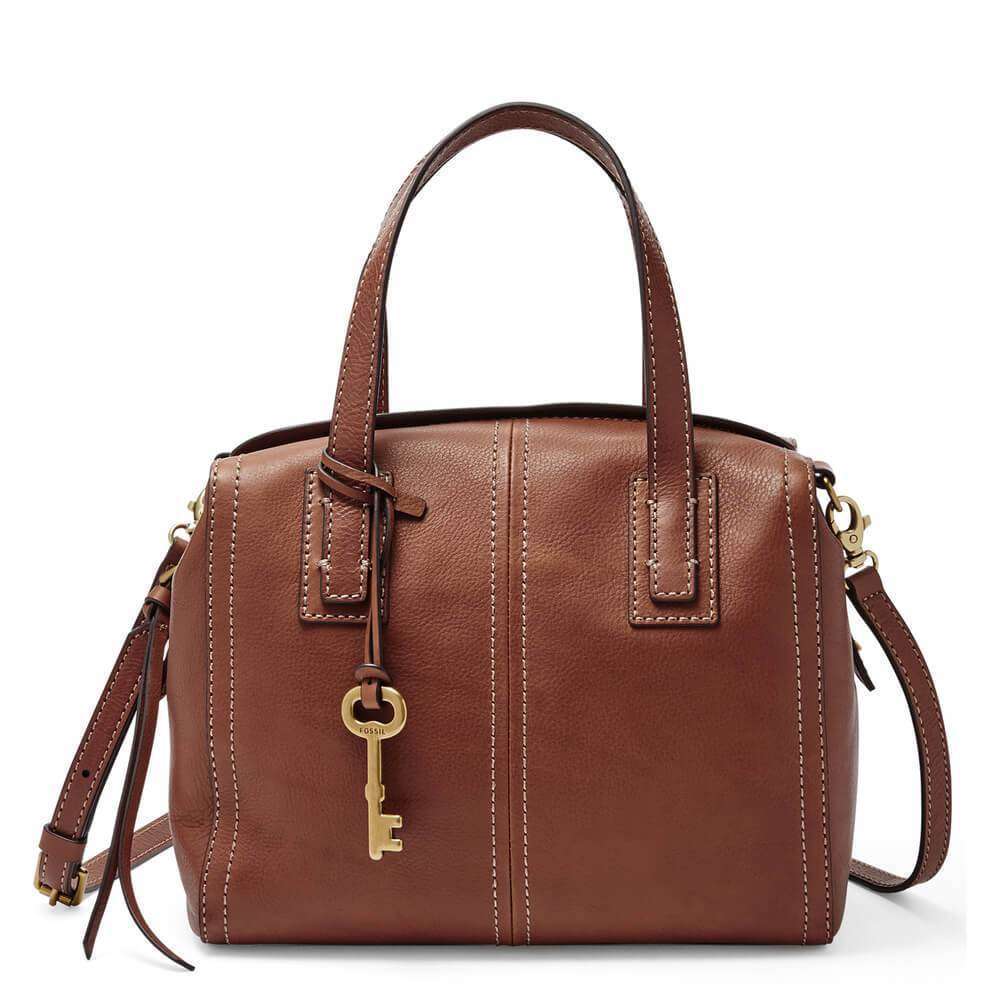 Fossil ZB6847200 Emma Satchel Leather Brown - Main Image