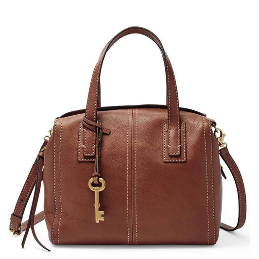 tas-Zb6847200-Fossil Emma Satchel Leather Brown-Balilene