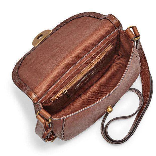 tas-ZB6851200-Fossil Emi Saddle Bag Brown-Balilene
