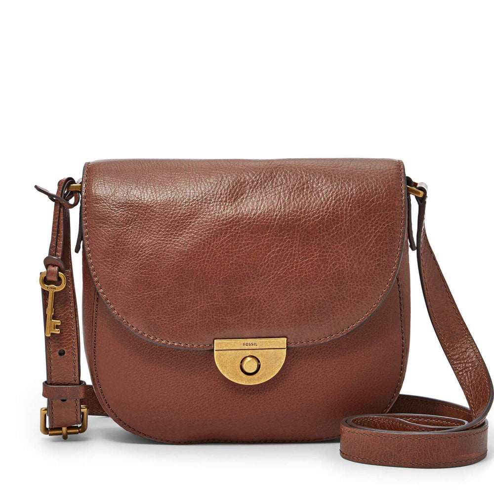 tas-ZB6851200-Fossil Emi Saddle Bag Brown-Balilene