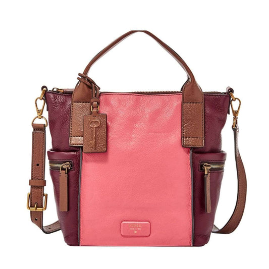 tas-Zb6887995-Fossil Emerson Medium Leather Satchel in Red Multi-Balilene