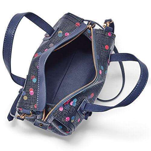 tas-ZB6907400-Fossil Emma Satchel Navy Polka Bag-Balilene