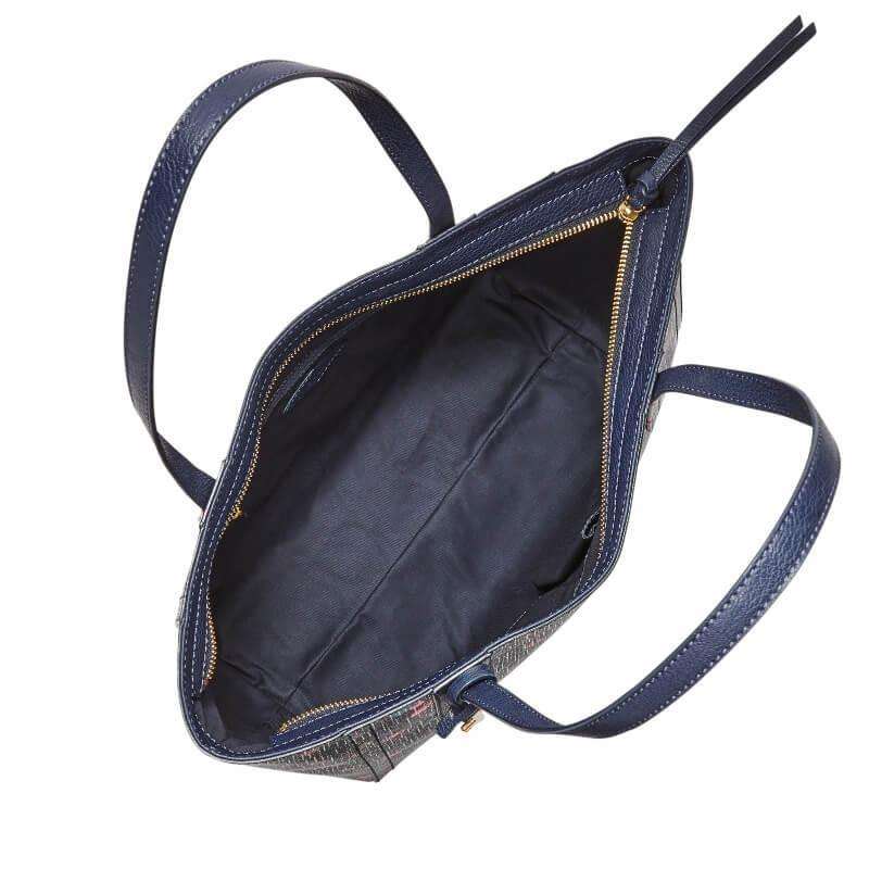 tas-ZB6911400-Fossil Emma Leather Tote Polka Navy-Balilene