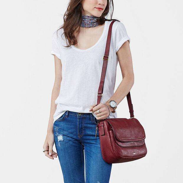 tas-Zb6921609-Fossil Peyton Large Double Flap Wine-Balilene