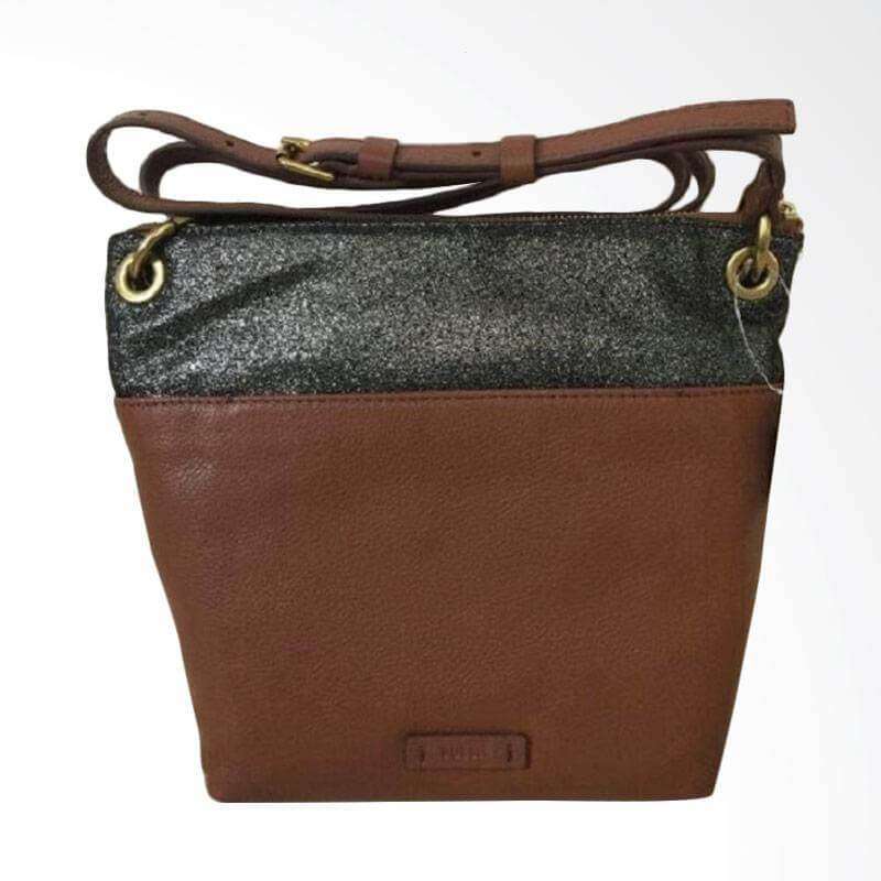 tas-Zb6933914-Fossil Keely Multi Brown Leather Crossbody Shoulder Purse-Balilene