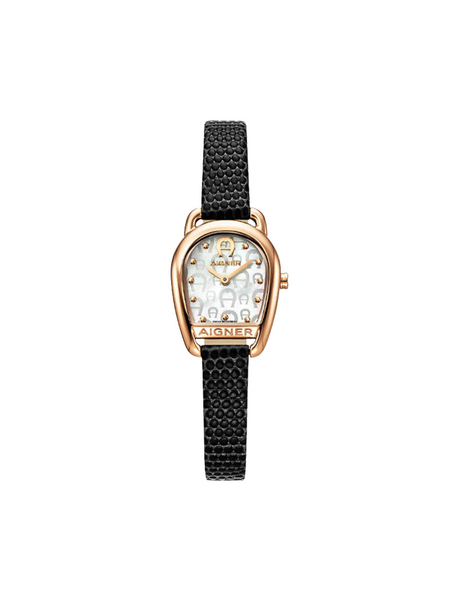 Aigner-Hermada-Leather-Strap-Black-Gold