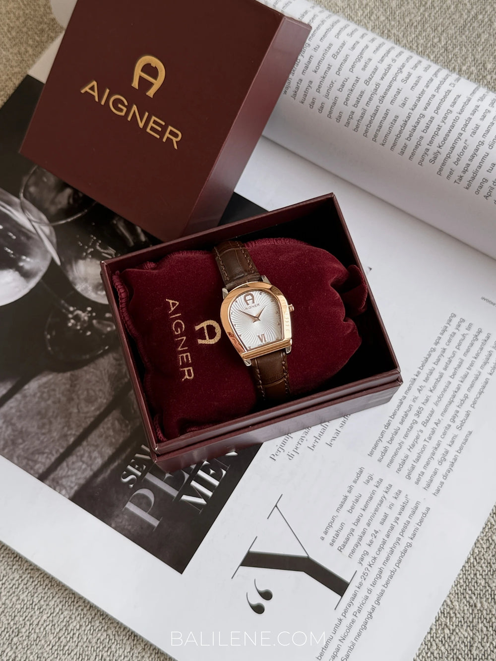 Aigner-Molise-Lady-Leather-Strap-Dark-Teak-balilene