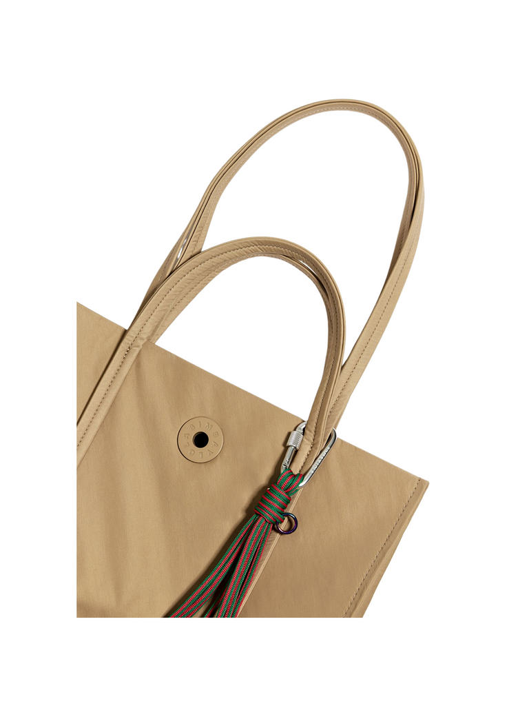 BYL-Chimo-Logo-Plaque-Medium-Nylon-Shopper-Bag-Tostado