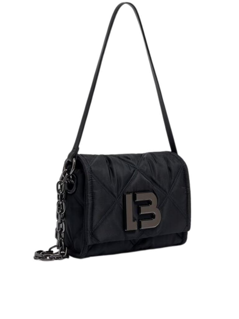 BYL-Small-Black-Padded-Nylon-Crossbody-Flap-Bag