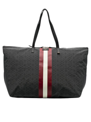 Bally-Foldable-Monogram-Nylon-Tote-Bag-Anthracite-Multi