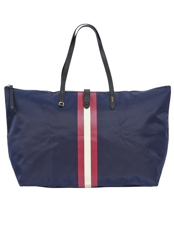 Bally-Foldable-Nylon-Tote-Bag-Navy