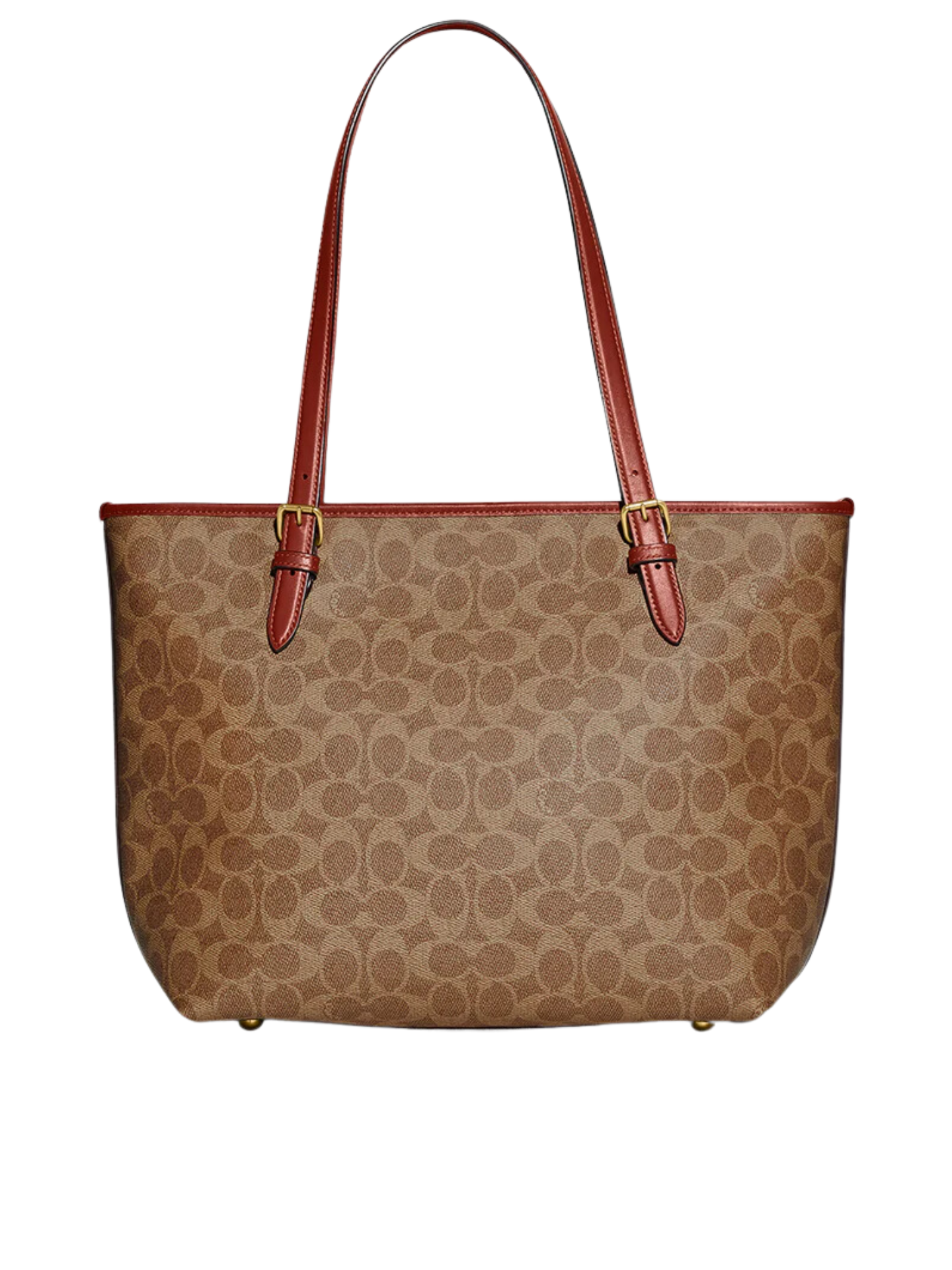 Belakang-Coach-Taylor-Tote-In-Signature-Canvas-Tan-Rust