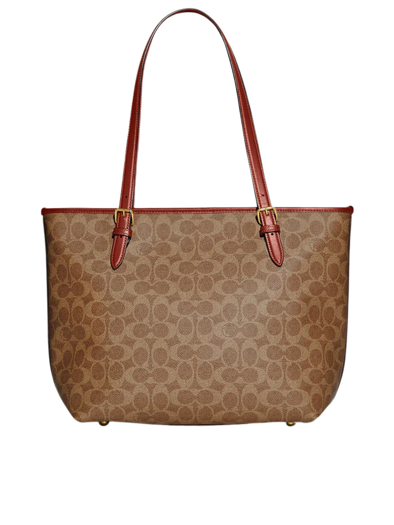 Belakang-Coach-Taylor-Tote-In-Signature-Canvas-Tan-Rust