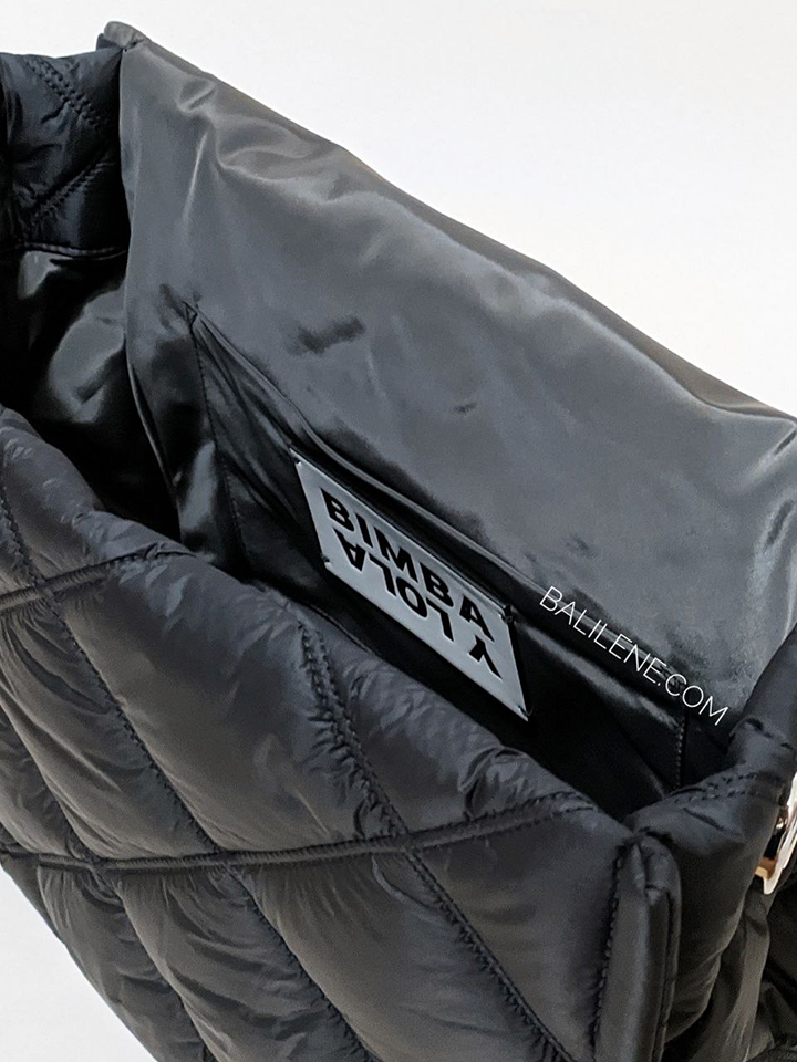 Bimba-Y-Lola-Large-Black-Padded-Nylon-Flap-Bag-Balilene-detail-dalam