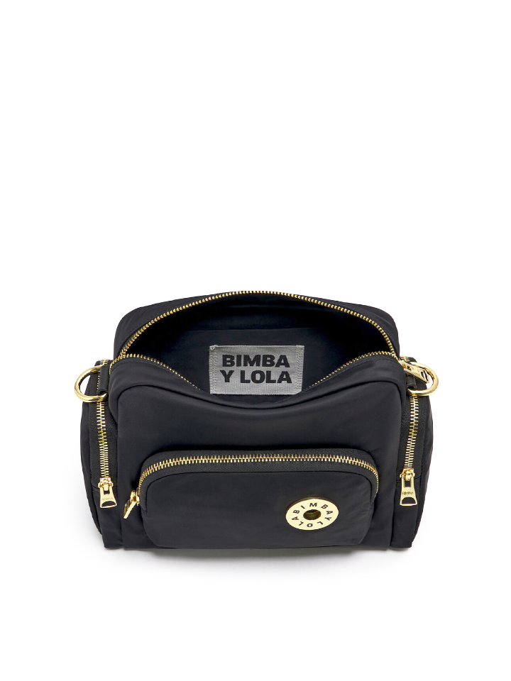 Bimba-Y-Lola-Medium-Black-Nylon-Crossbody-Bag-with-Gold-Hardware-Balilene-dalam