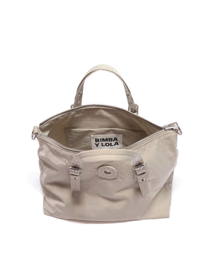 Bimba-Y-Lola-Medium-Khaki-Nylon-Tote-Bag-Balilene-dalam