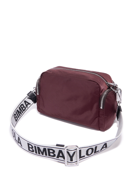 Bimba-Y-Lola-Medium-Nylon-Shoulder-Bag-Maroon-Balilene-belakang