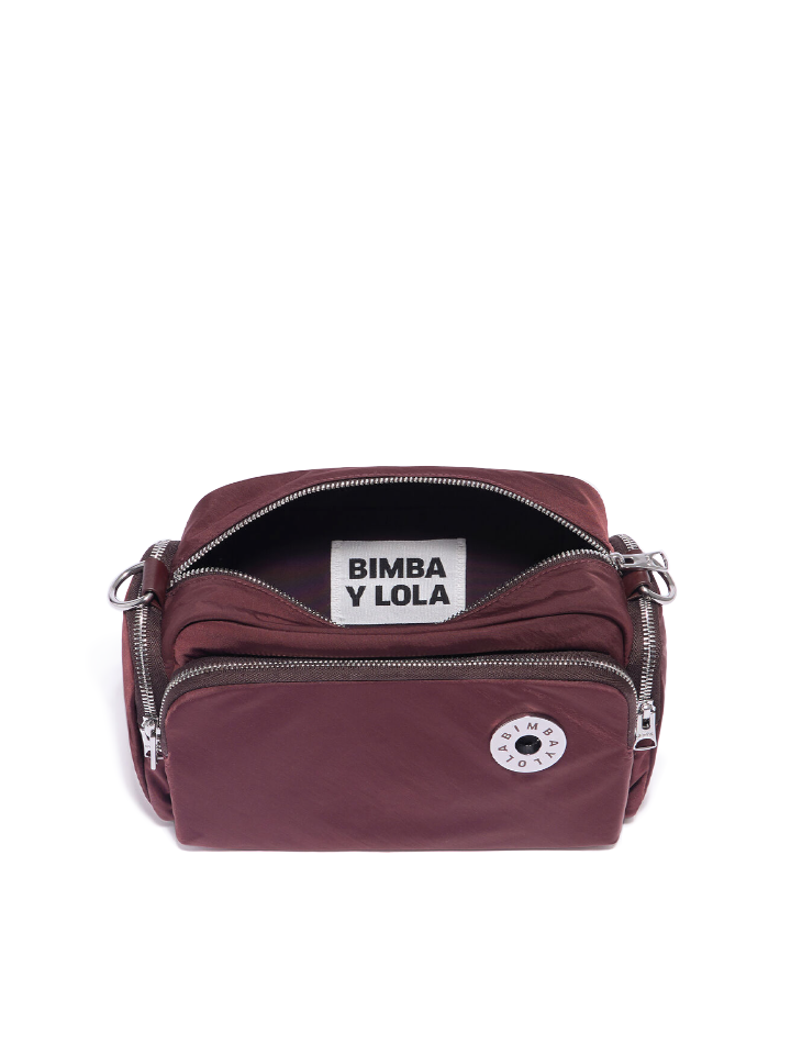 Bimba-Y-Lola-Medium-Nylon-Shoulder-Bag-Maroon-Balilene-dalam