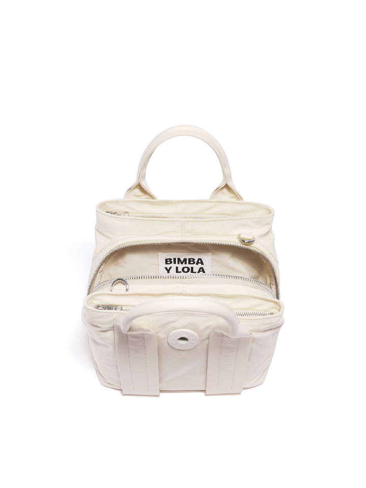     Bimba-Y-Lola-Nylon-Shopper-Bag-Medium-In-Off-White-Balilene-dalam
