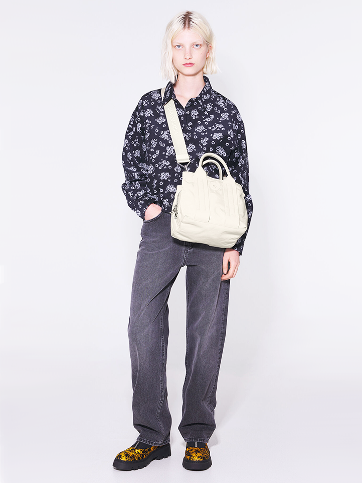 Bimba-Y-Lola-Nylon-Shopper-Bag-Medium-In-Off-White-onmodel