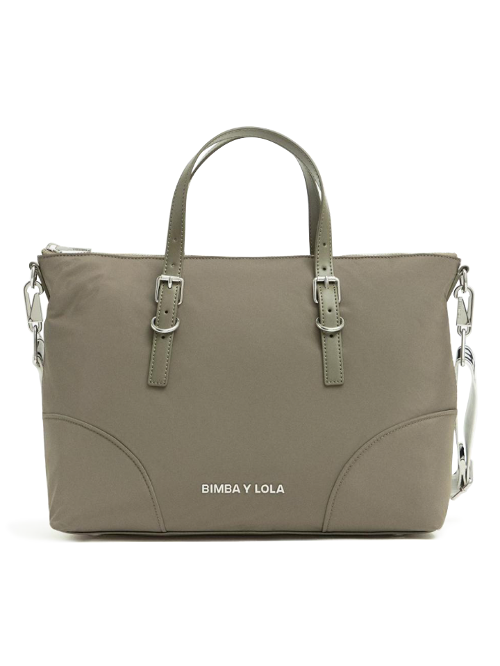 Bimba-Y-Lola-Nylon-Shopper-Large-Bag-Olive-depan