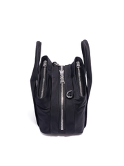 Bimba-Y-Lola-Small-Black-Nylon-Tote-Bag-with-Silver-Hardware-Balilene-atas