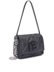 BYL Small Black Padded Nylon Crossbody Bag With Flap – Balilene