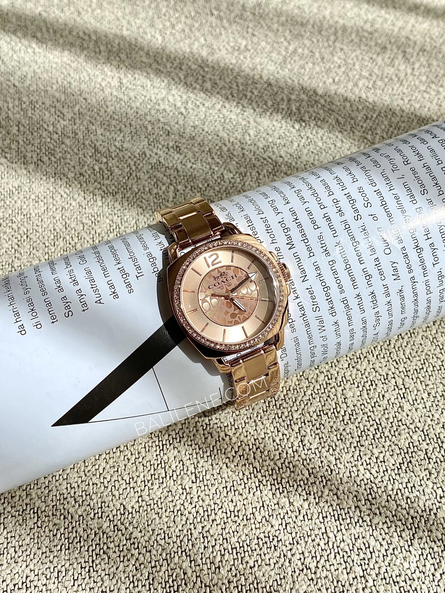 Coach 14503142 Boyfriend Logo Stainless Rosegold Watch