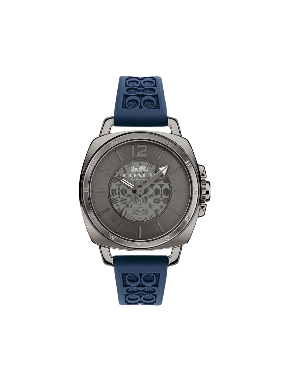 Coach-145039798-Signature-Embossed-Boyfriend-Rubber-Strap-Grey-Dark-Blue