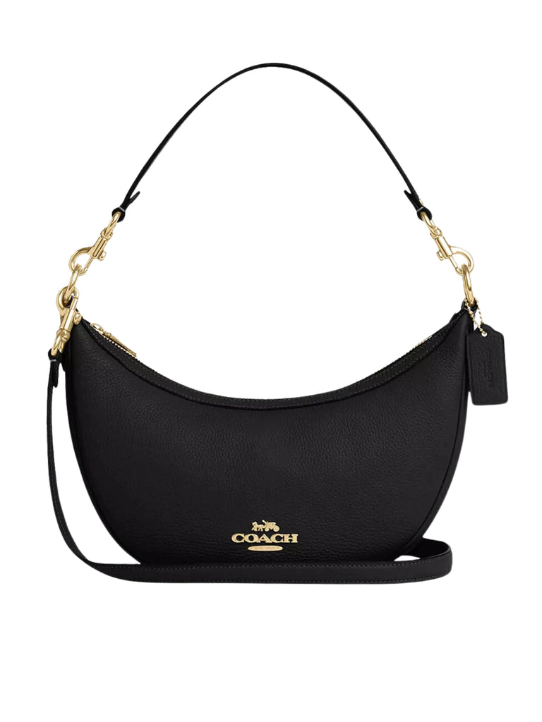 Coach-Aria-Refined-Pebble-Leather-Shoulder-Bag-Black