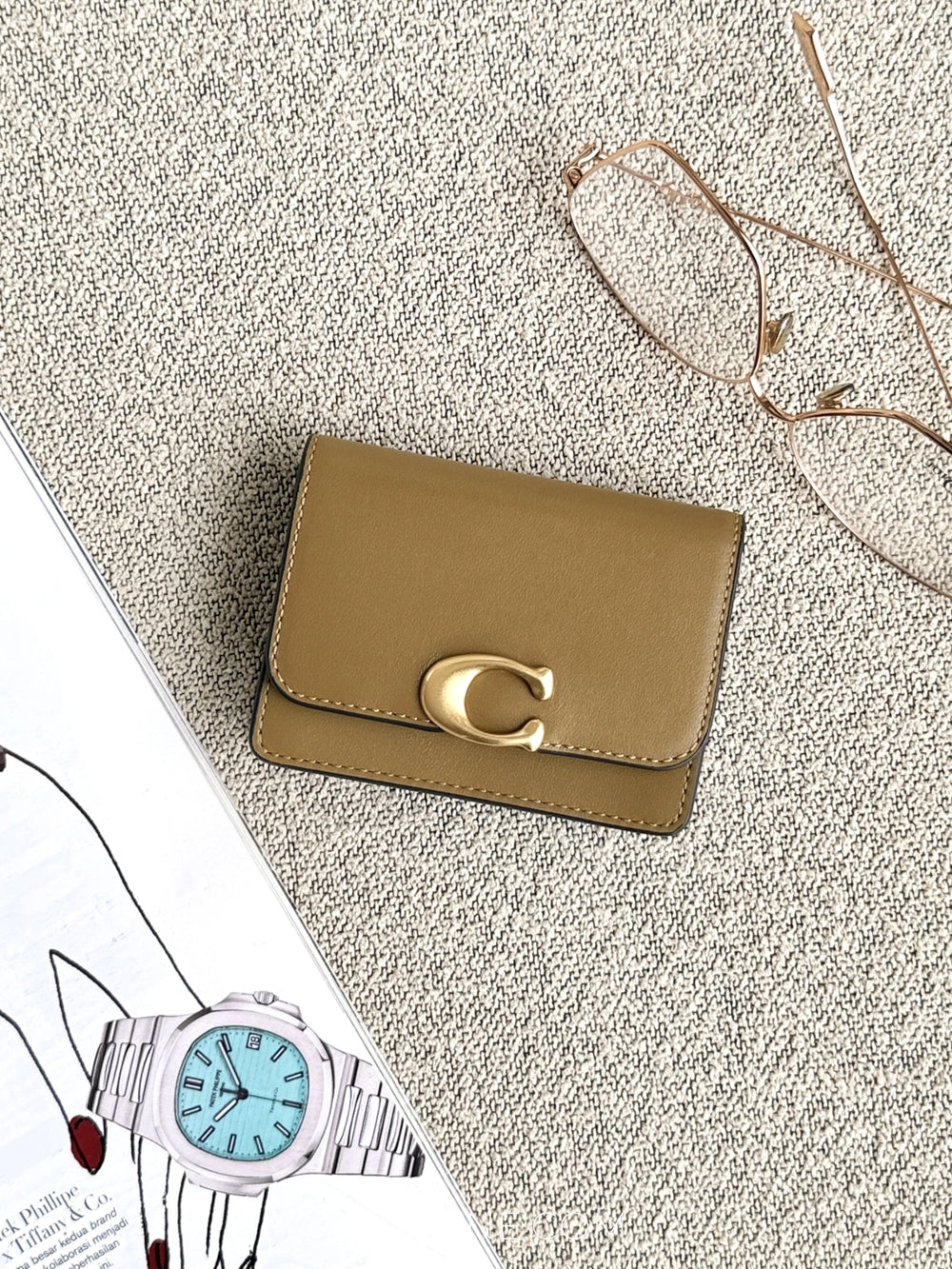 Coach-Bandit-Card-Case-Wallet-Muted-Olive-balilene