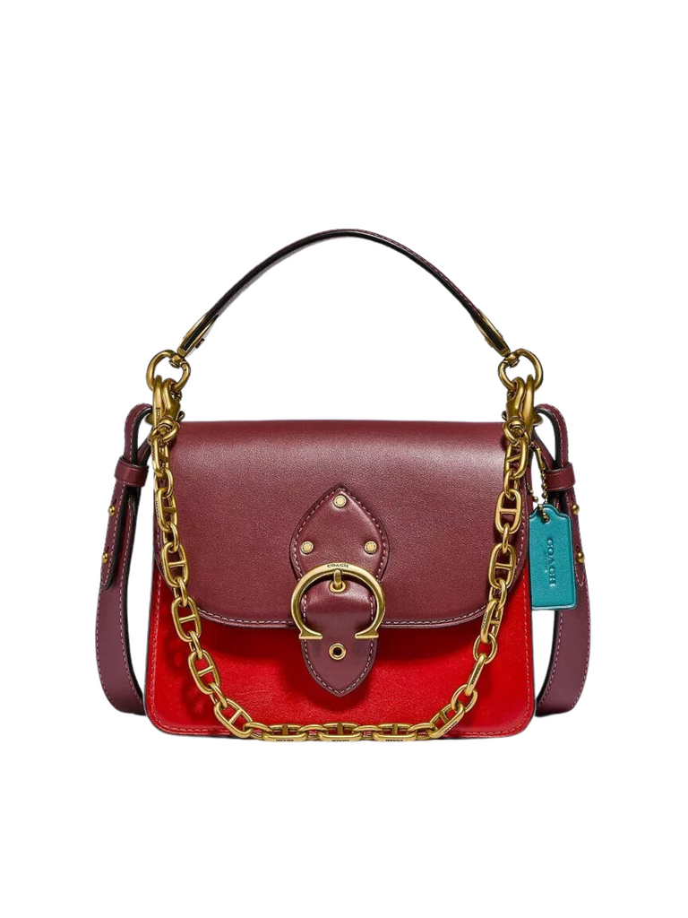 Coach-Beat-18-Leather-Colorblock-Gusset-Crossbody-Tan-Electric-Red