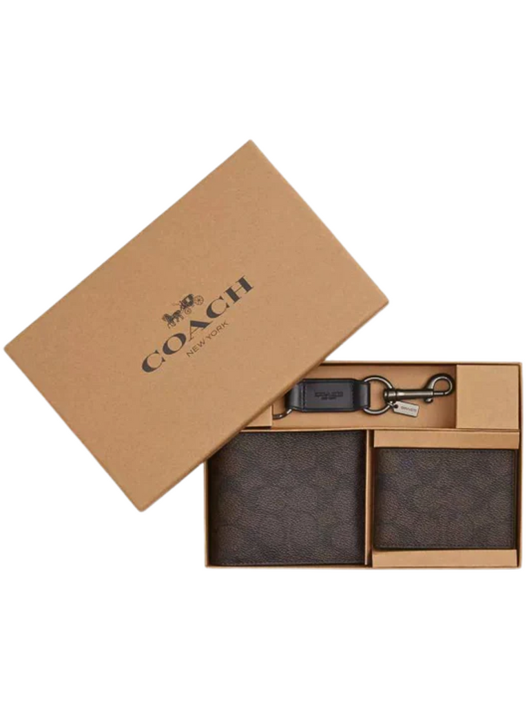 Coach-Boxed-3-In-1-Wallet-Gift-Set-In-Signature-Canvas-Walnut-Black